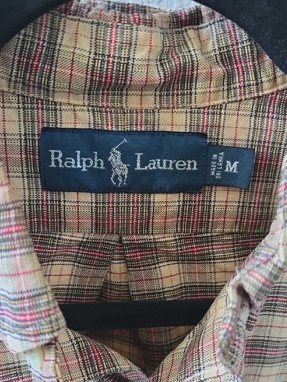 Polo by Ralph Lauren Plaid Button-Down Shirt in Tan and Burgundy